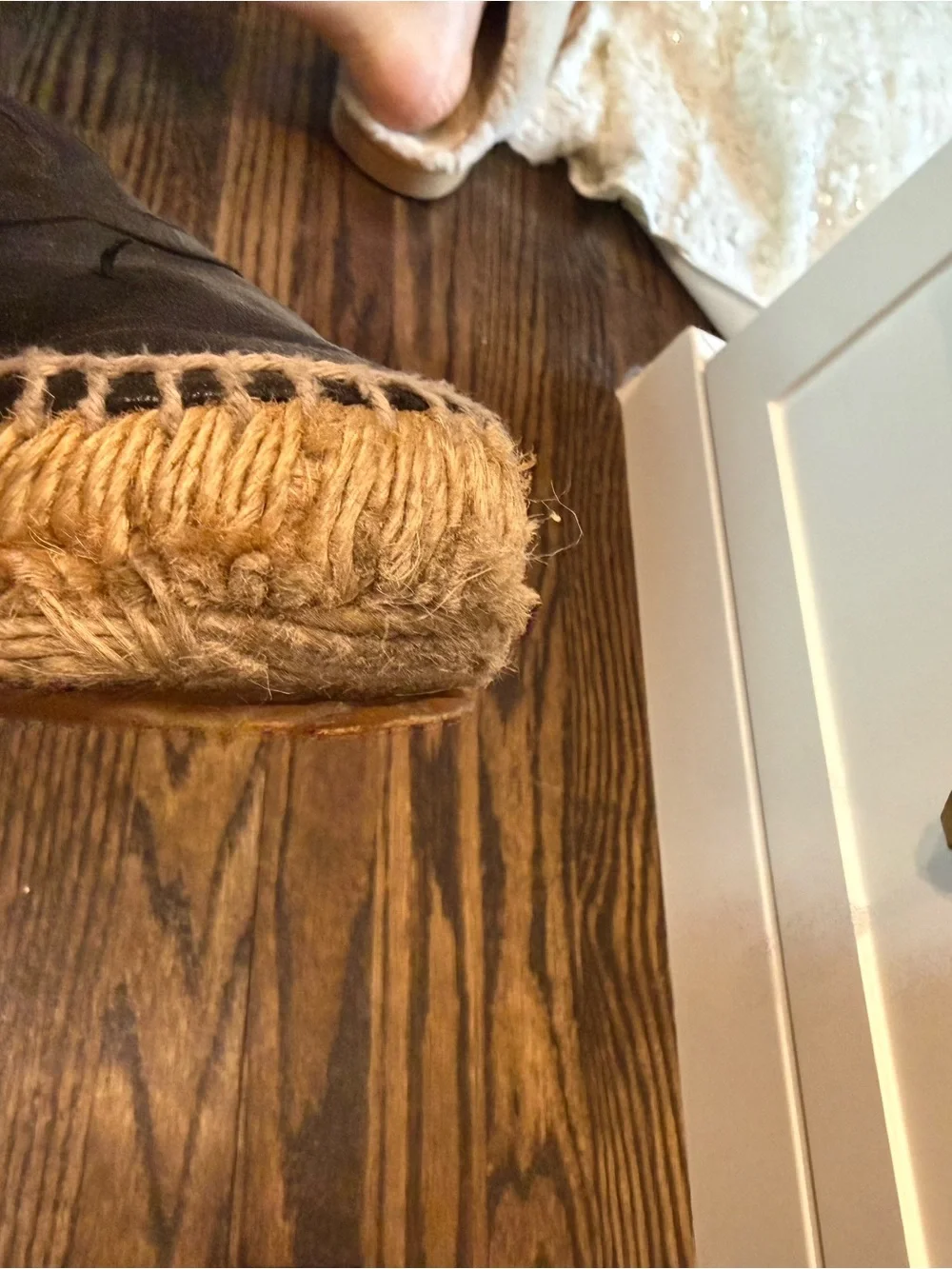 CHANEL Black Leather Espadrilles with Interlocking CC